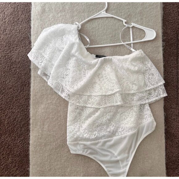 Guess Marciano Marisol Lace Bodysuit Women's Size S White Backless Sexy - Picture 4 of 6